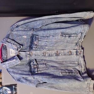 Old Navy Distressed Denim Jacket size XXL.